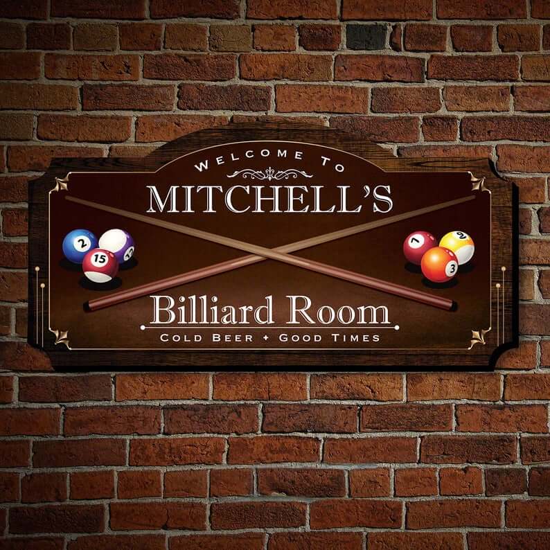 Billiard Room Tailored Wall Art Sign