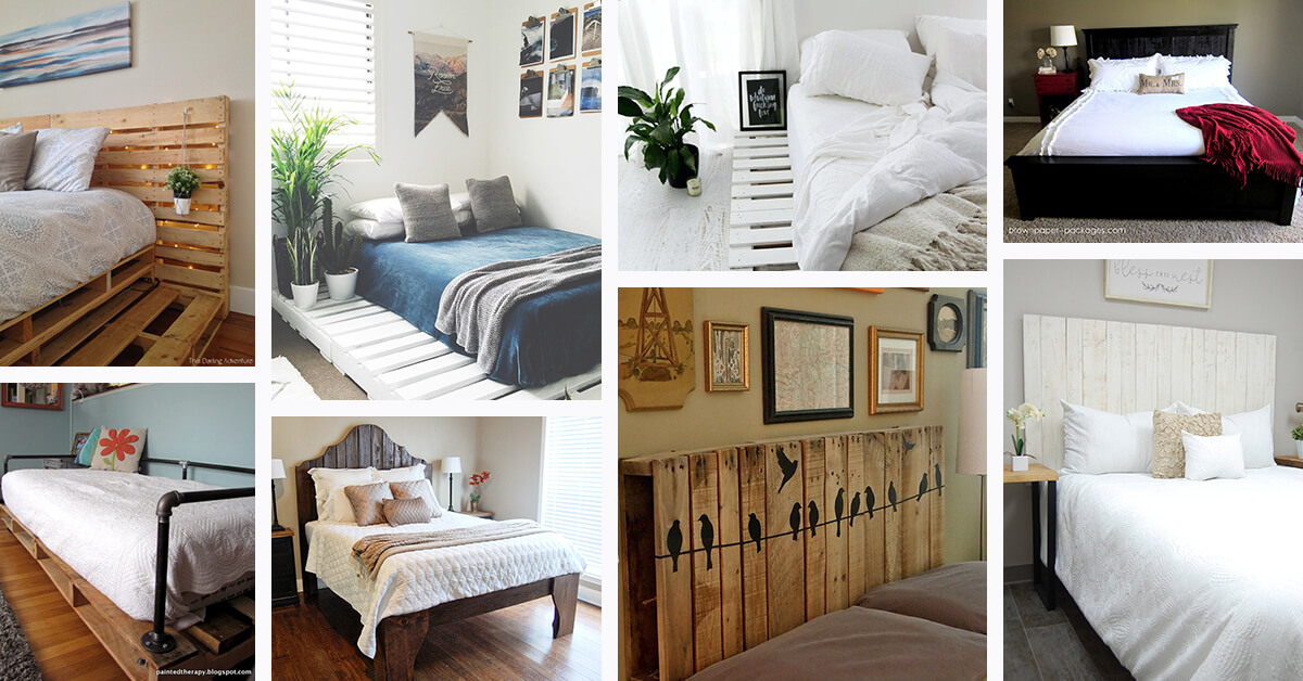 20 Best Diy Pallet Bed Frame Ideas To, Wooden Pallet Bed Frame