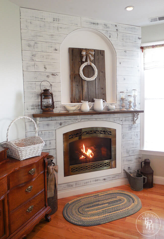Rustic Shiplap Built In Cozy Diy Corner, Pictures Of Corner Fireplaces With Shiplap