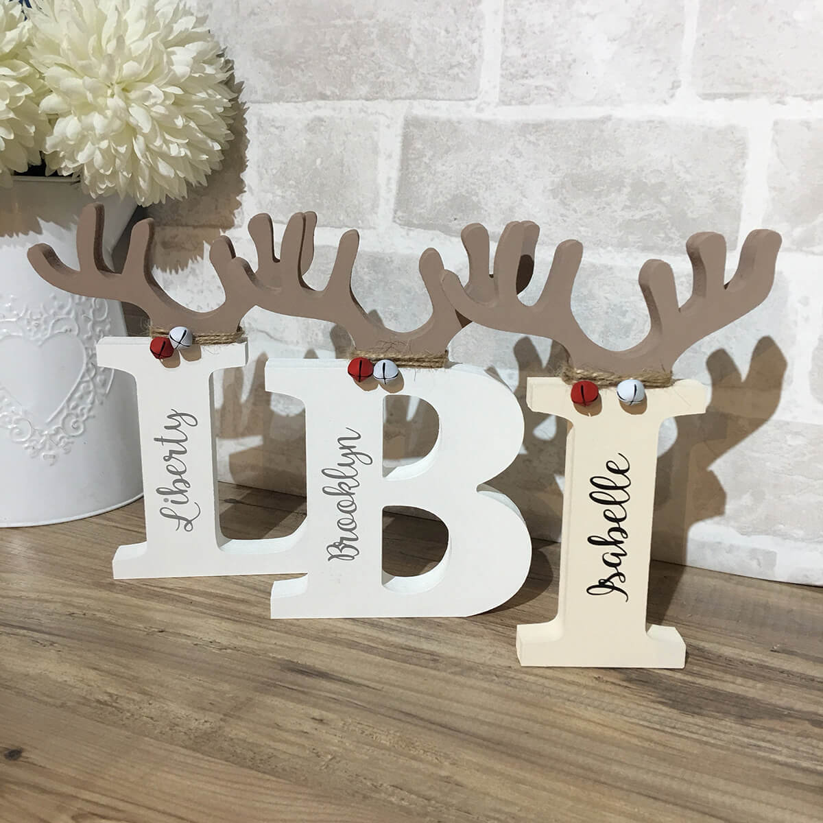 Hand Painted Reindeer Letter Decorations