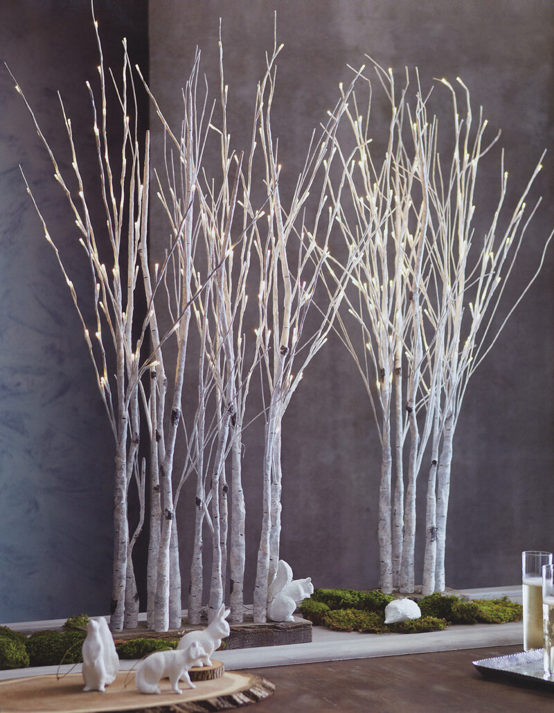 white tree branch centerpieces