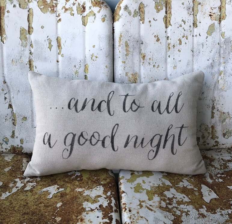 And to All a Good Night Rustic Christmas Accent Pillow
