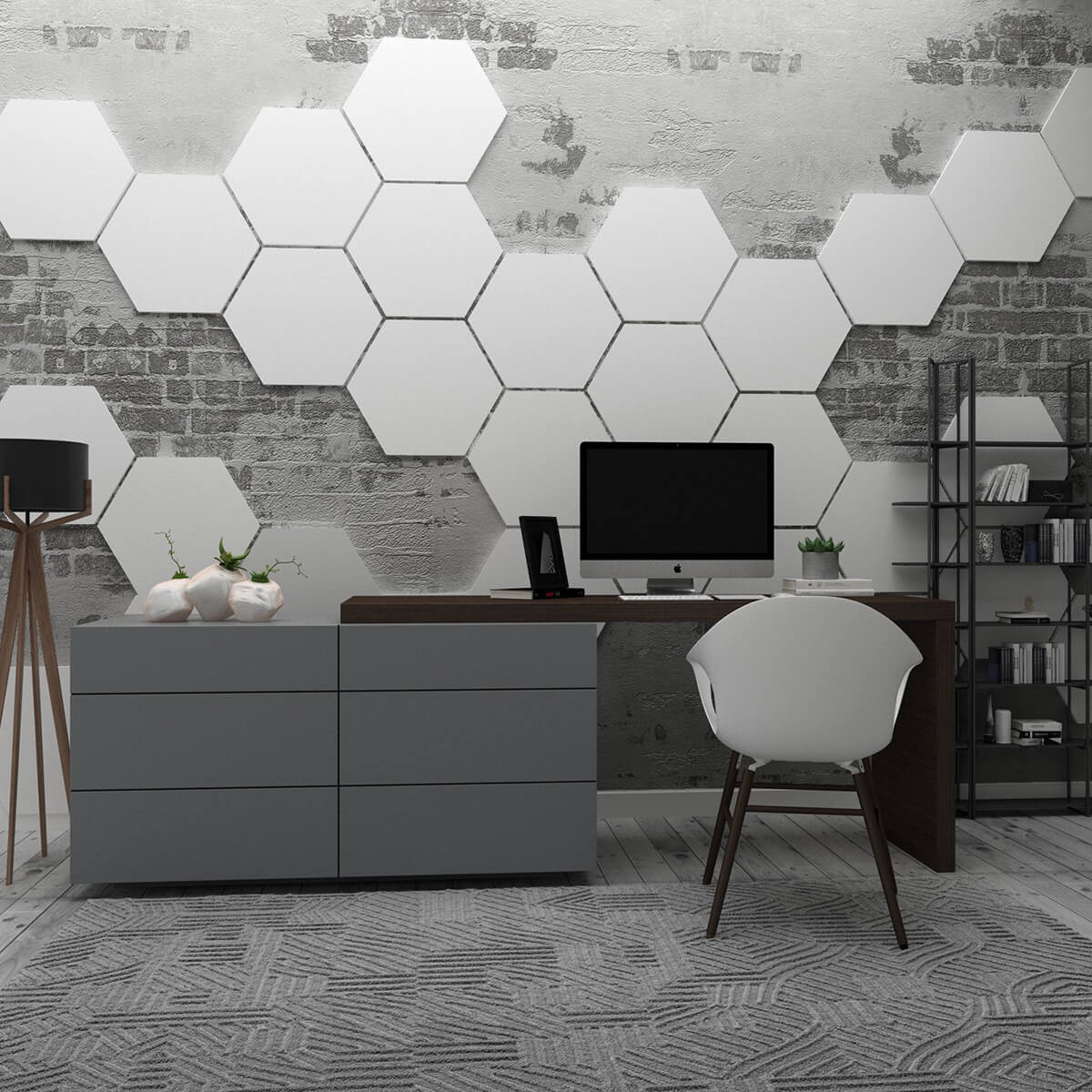 Modern Hexagon Honeycomb Wall Art