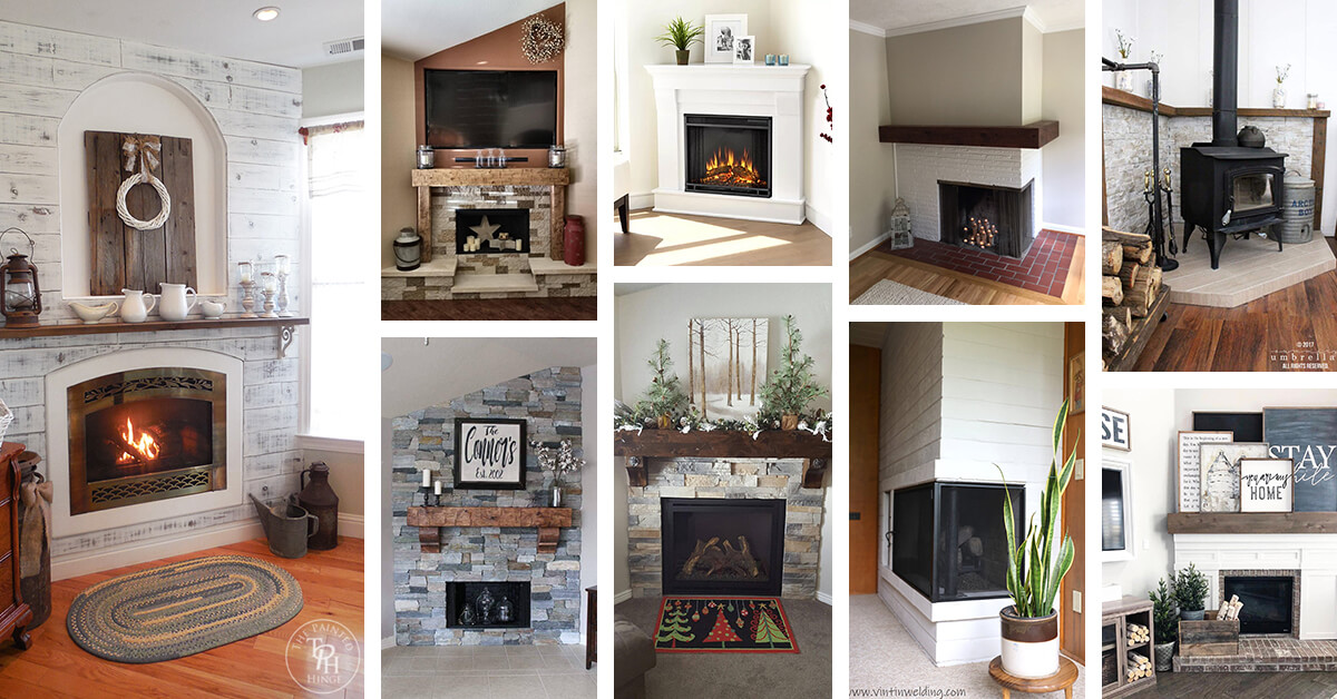 16 Best Diy Corner Fireplace Ideas For, How To Decorate Over A Corner Fireplace