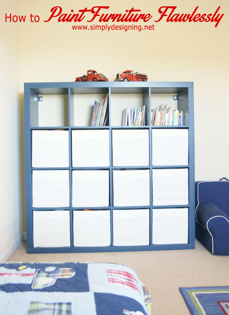 A Blue Painted Bookcase for Kids Bedroom Organization