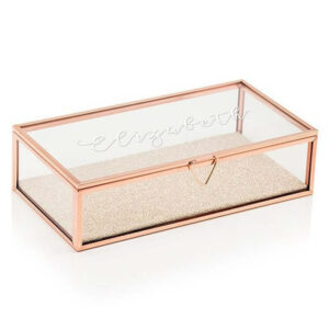 Chic And Trendy Rose Gold Glass Jewelry Box Homebnc