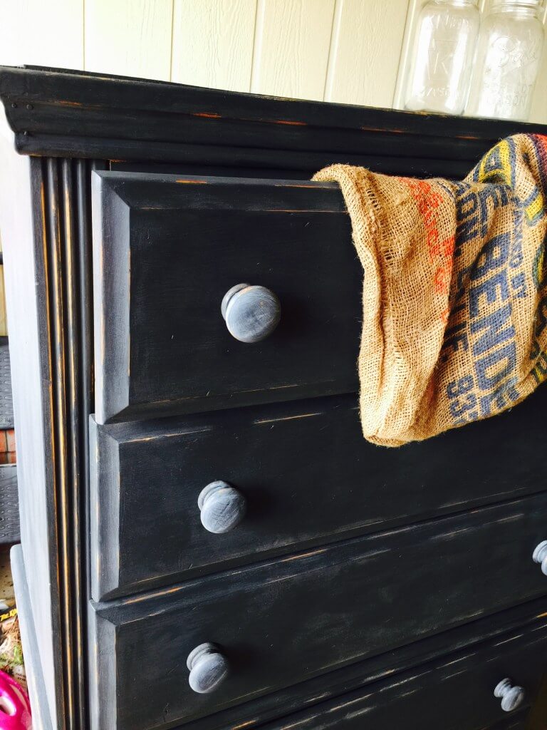 Antique Black Painted Dresser for a Modern Industrial Touch