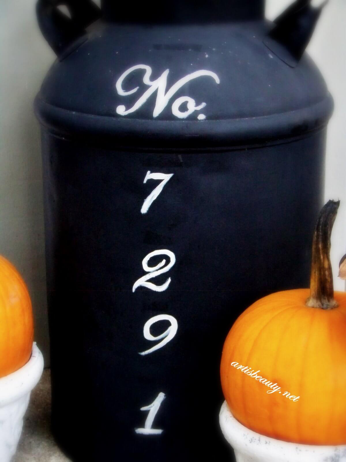Outdoor House Numbers Painted Milk Can
