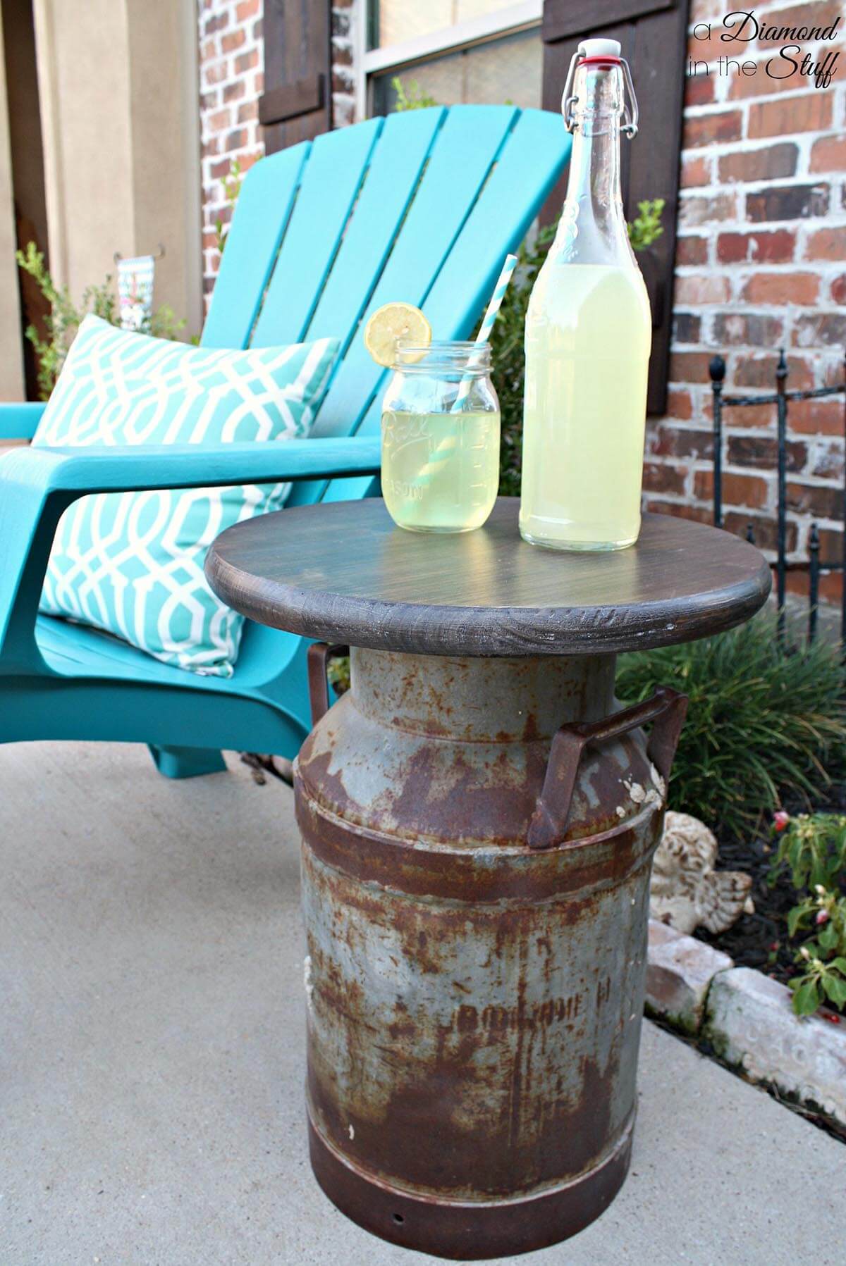 Poolside Rustic Farmhouse End Table