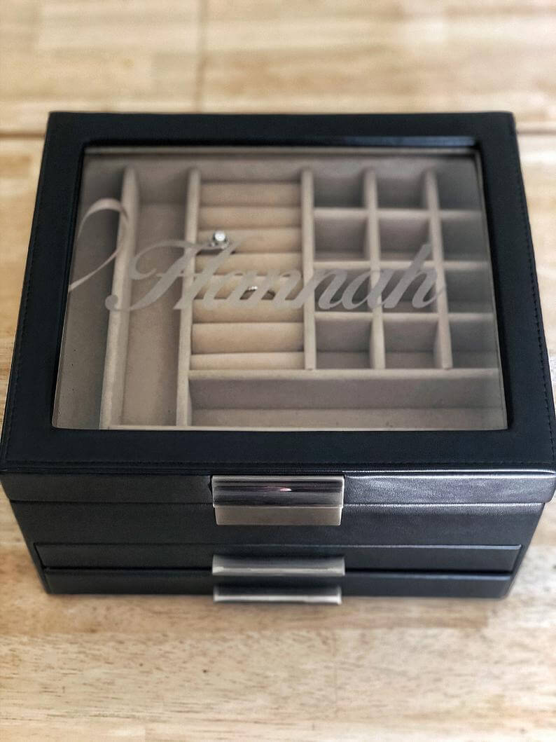 Multi-Functional Jewelry Organizer Box with Personalization