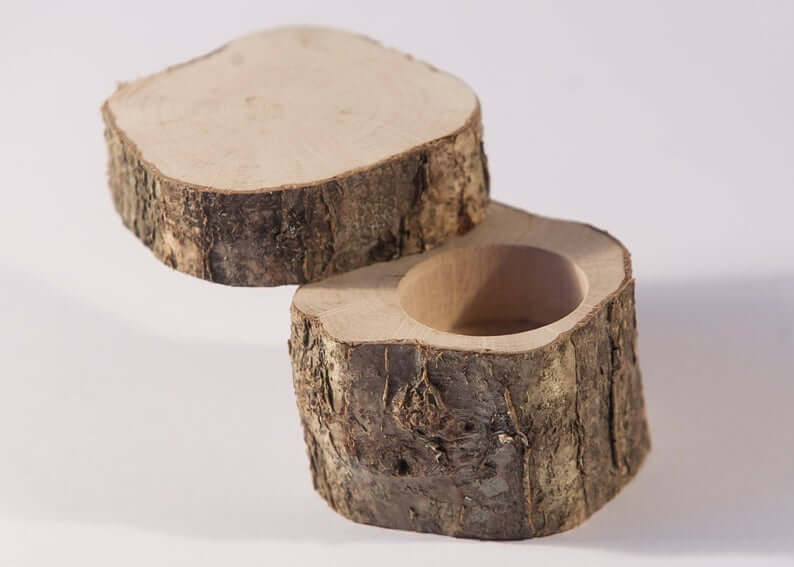 Wooden Ring Box Made from a Hazel Tree