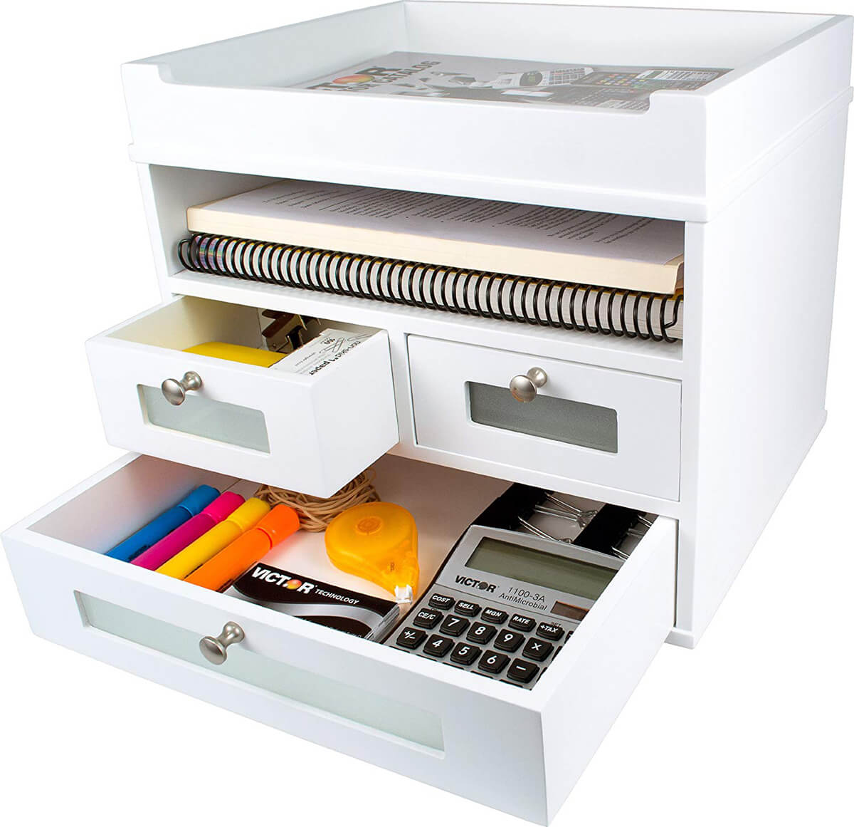 Simple and White Desk Organizer