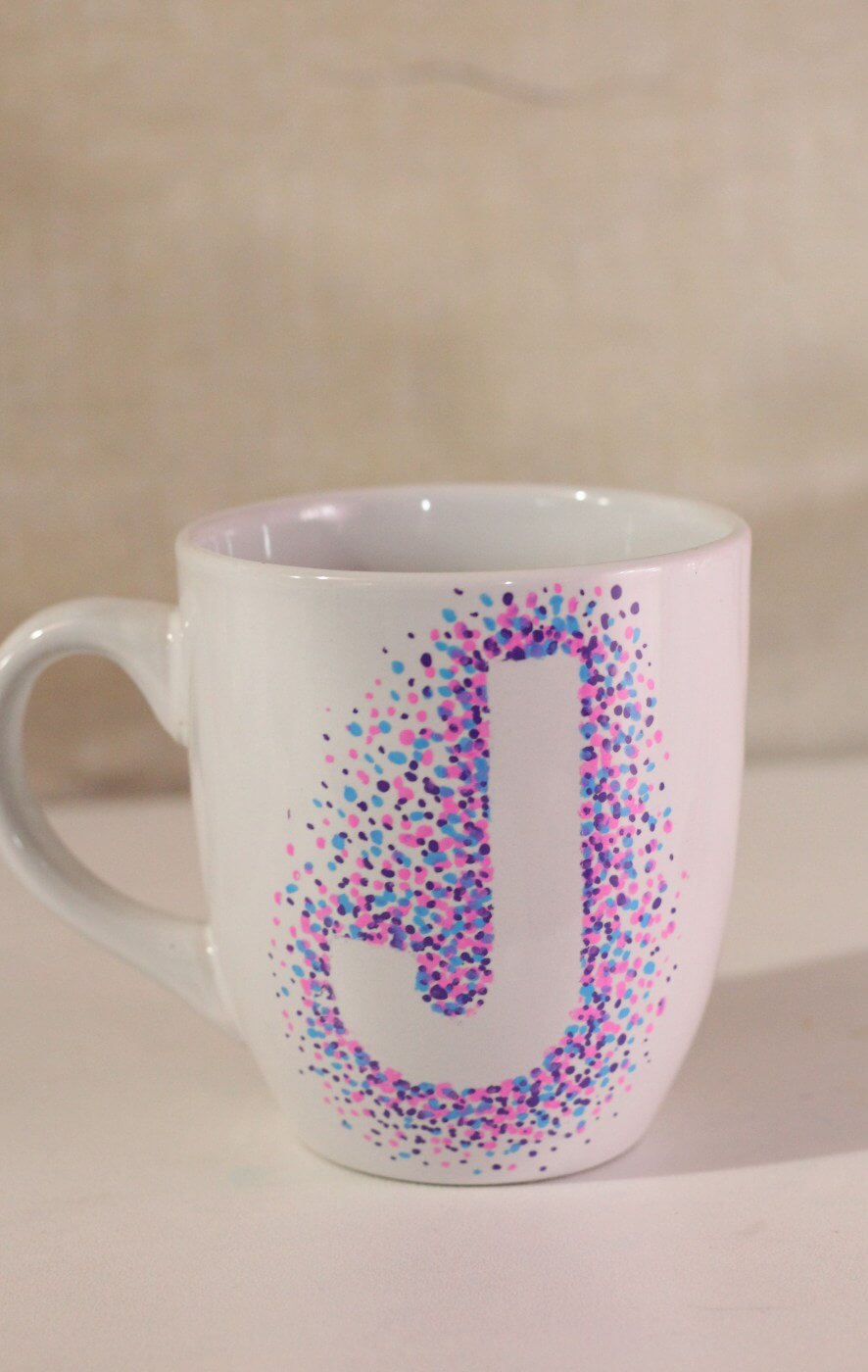 Unique Colorful Monogrammed Mug Idea