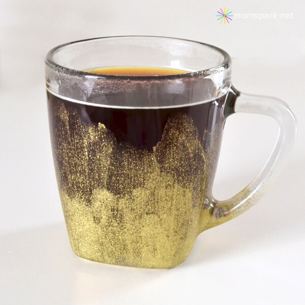 Stylish and Artsy Gold Painted Glass Mug