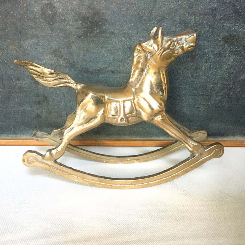 Vintage Brass Finish Rocking Horse