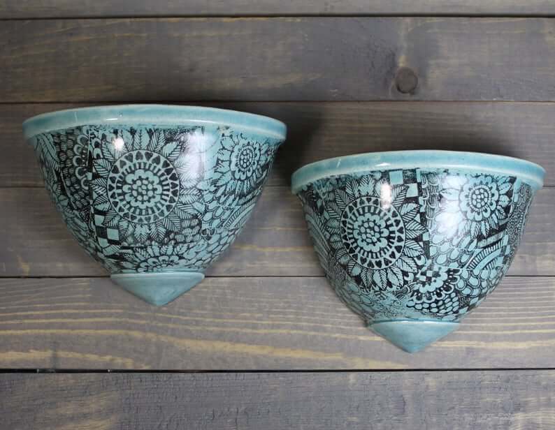 Handmade Ceramic Wall Flower Pockets