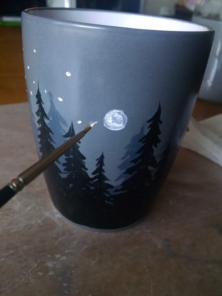 Custom Mugs with Starry Mountain Scene