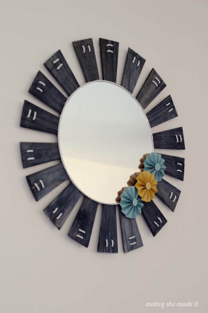 Perfect DIY Lamp Shade Sunburst Mirror