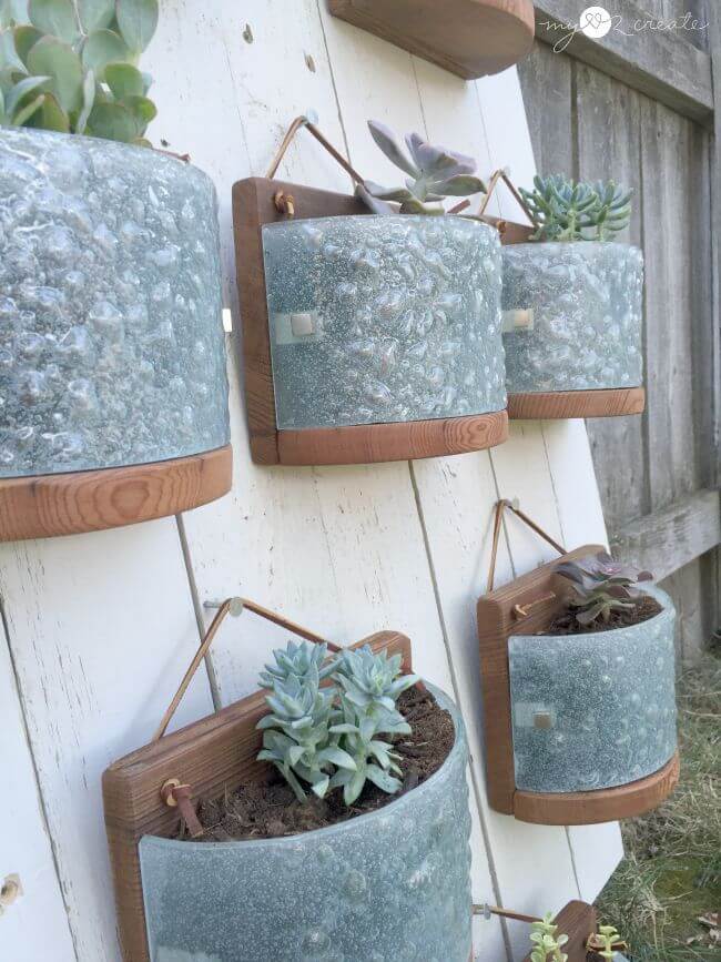 Upcycled Light Fixture Succulent Plant Holders