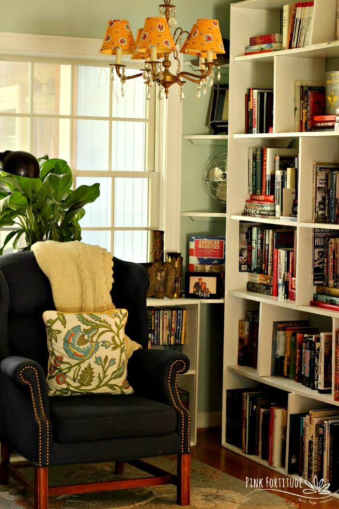 Cozy Corner Reading Nook Home Library - This cozy little library is perfect for any corner of your home.