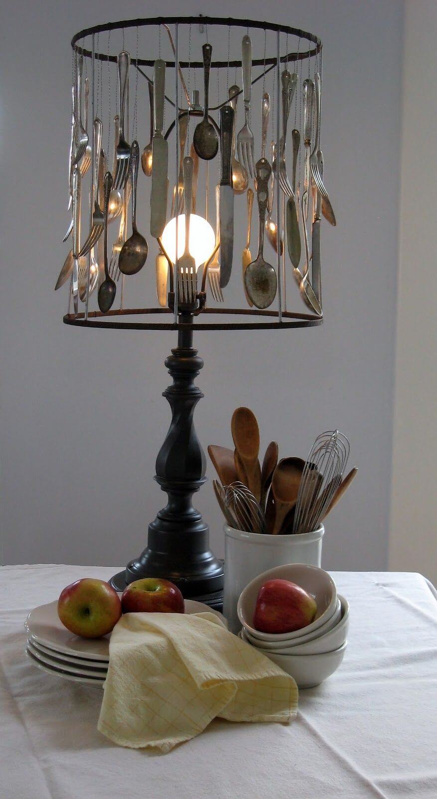 Cool Upcycled Utensil Table Lamp