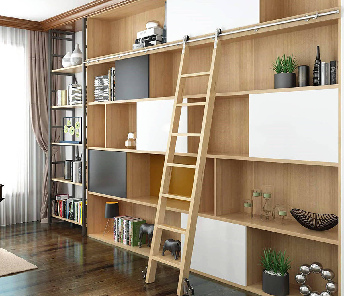Modern Library with Library Ladder