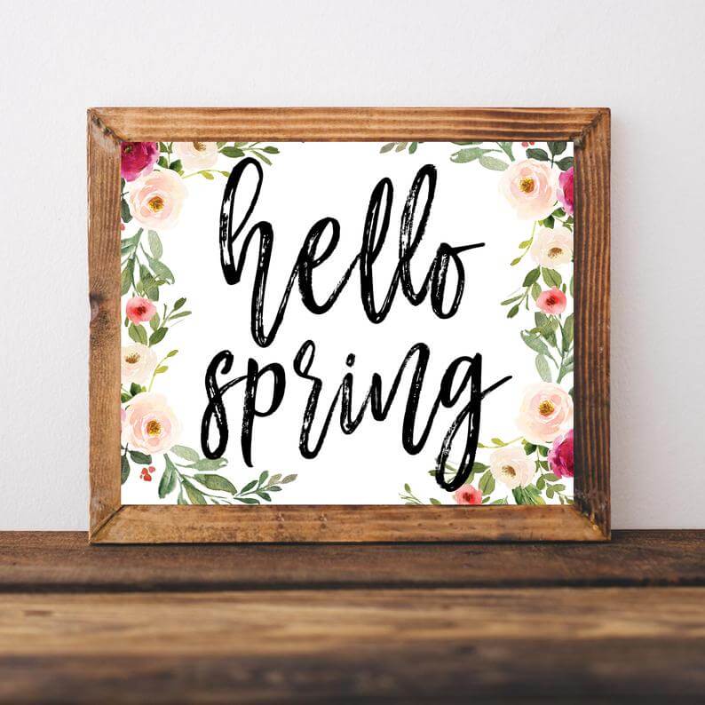 “Hello Spring” Sign Decor Digital Download — Homebnc