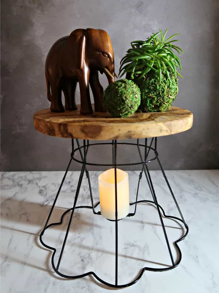 DIY Wire Lamp Shade Plant Stands