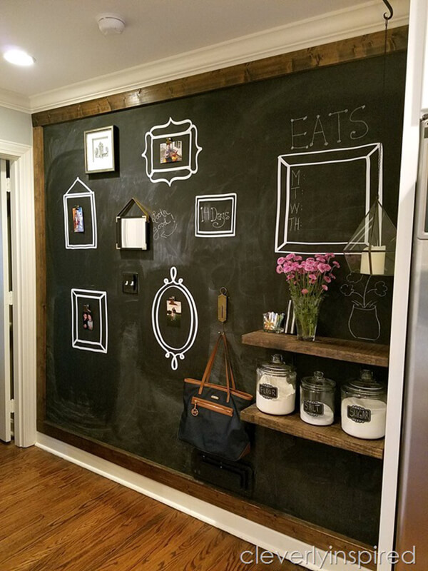 Chalkboard Home Information Center Mural