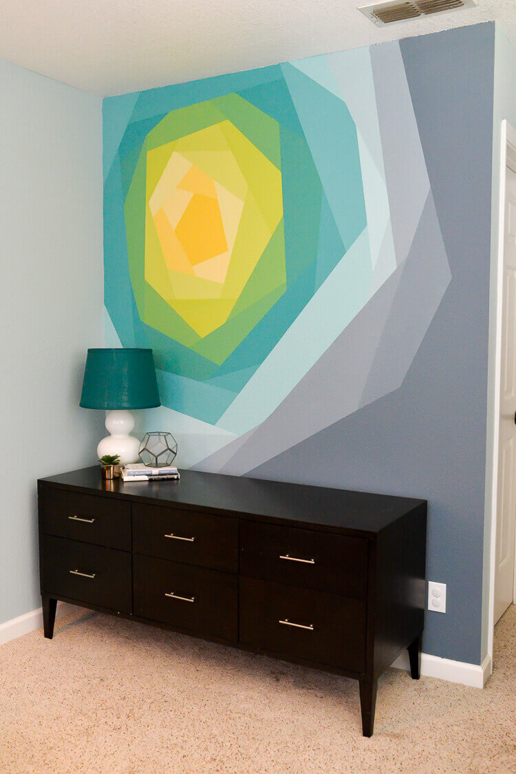 Kaleidoscope Geometric Sunburst Sunset Wall Mural