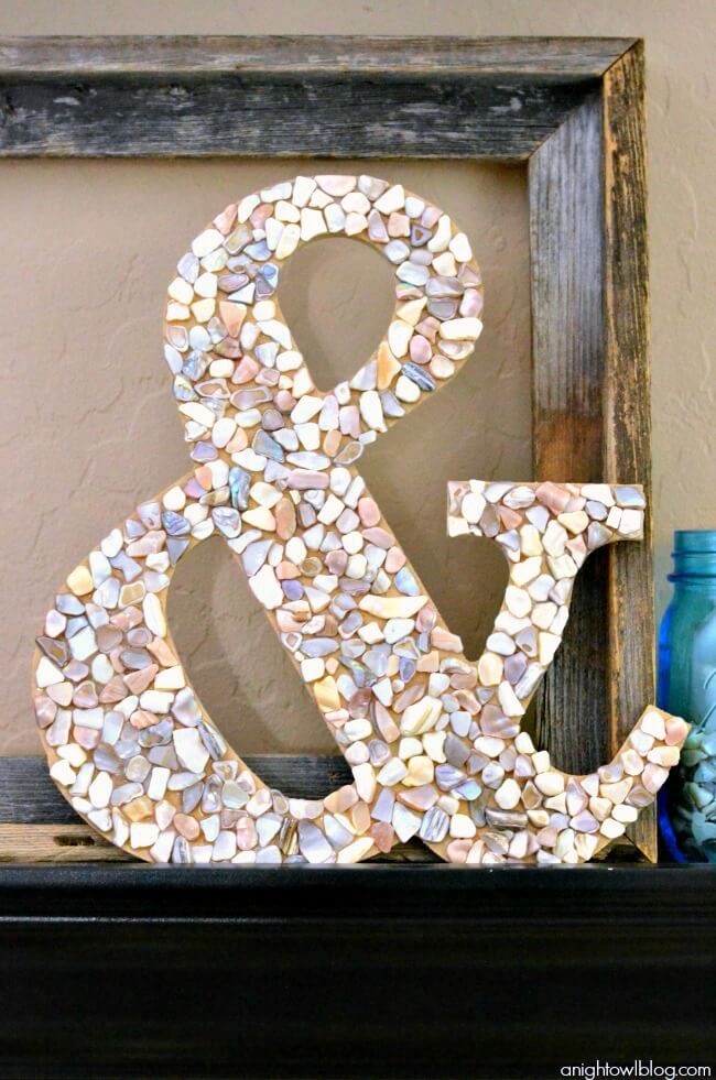 Ampersand with Seashells Home Decoration