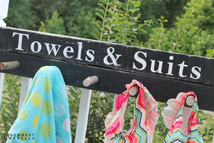 Towels and Suits Reclaimed Wood Sign