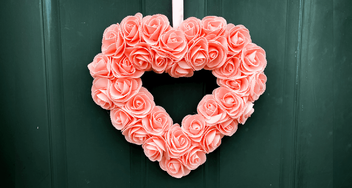 DIY Heart-Shaped Wreath with Foam Roses