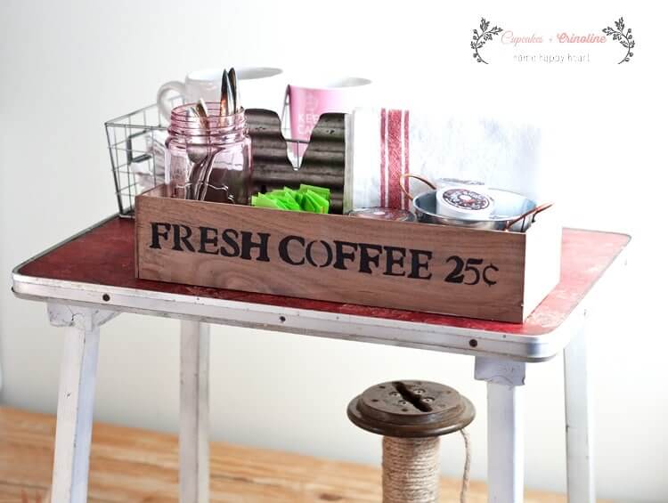 Rustic Coffee Station Pallet Organizer