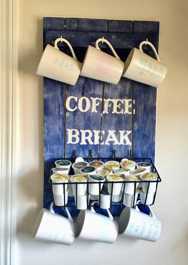 Coffee Pods and Mugs Hanging Station