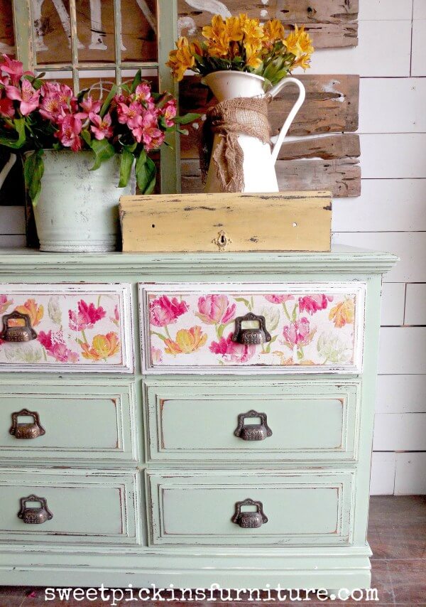 Cute Floral Servilletas Decoupage Muebles de Madera