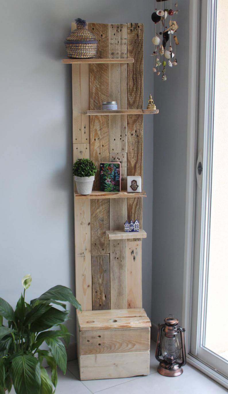 Pallet Shelf with Storage Chest