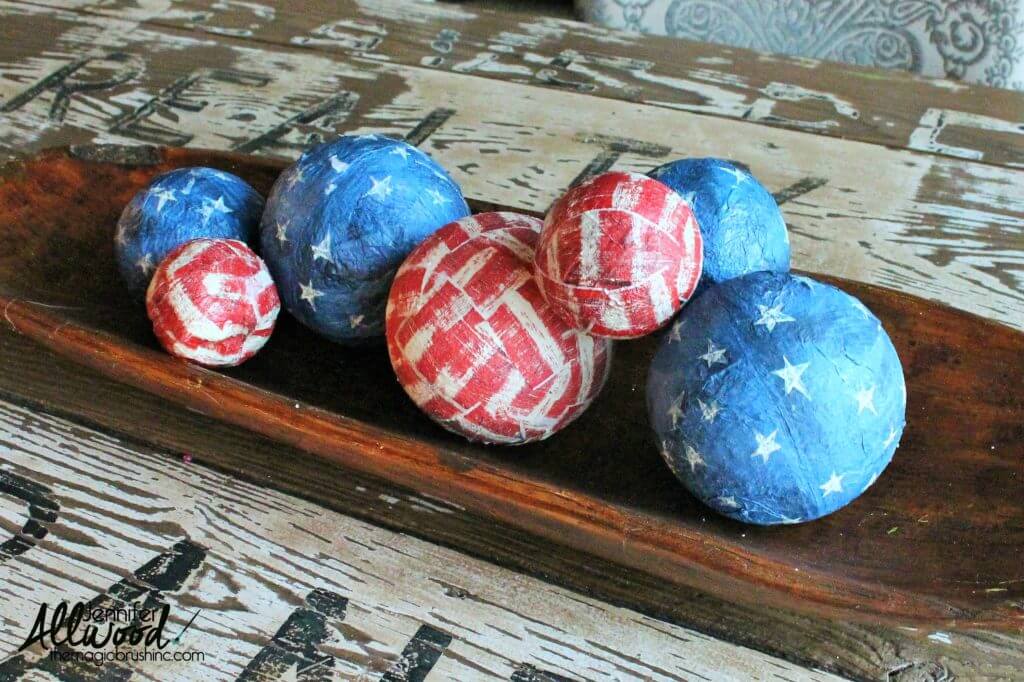 Fourth of July Holiday Decoupage Centerpiece