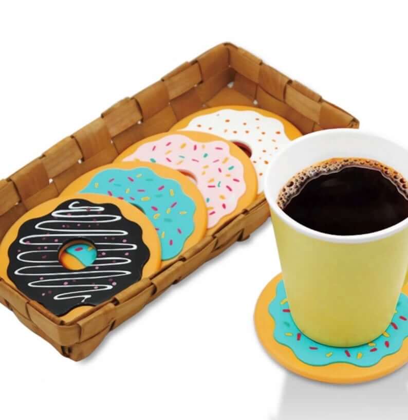 Donut Coasters Can't Resist Coffee