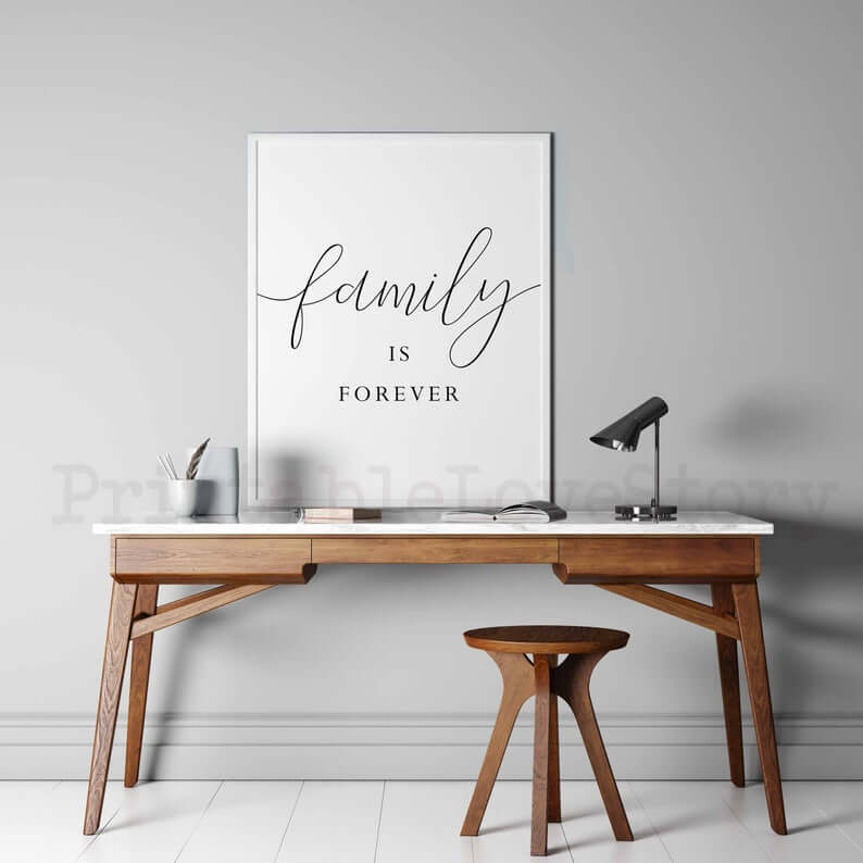 Family is Forever Clean White Sign