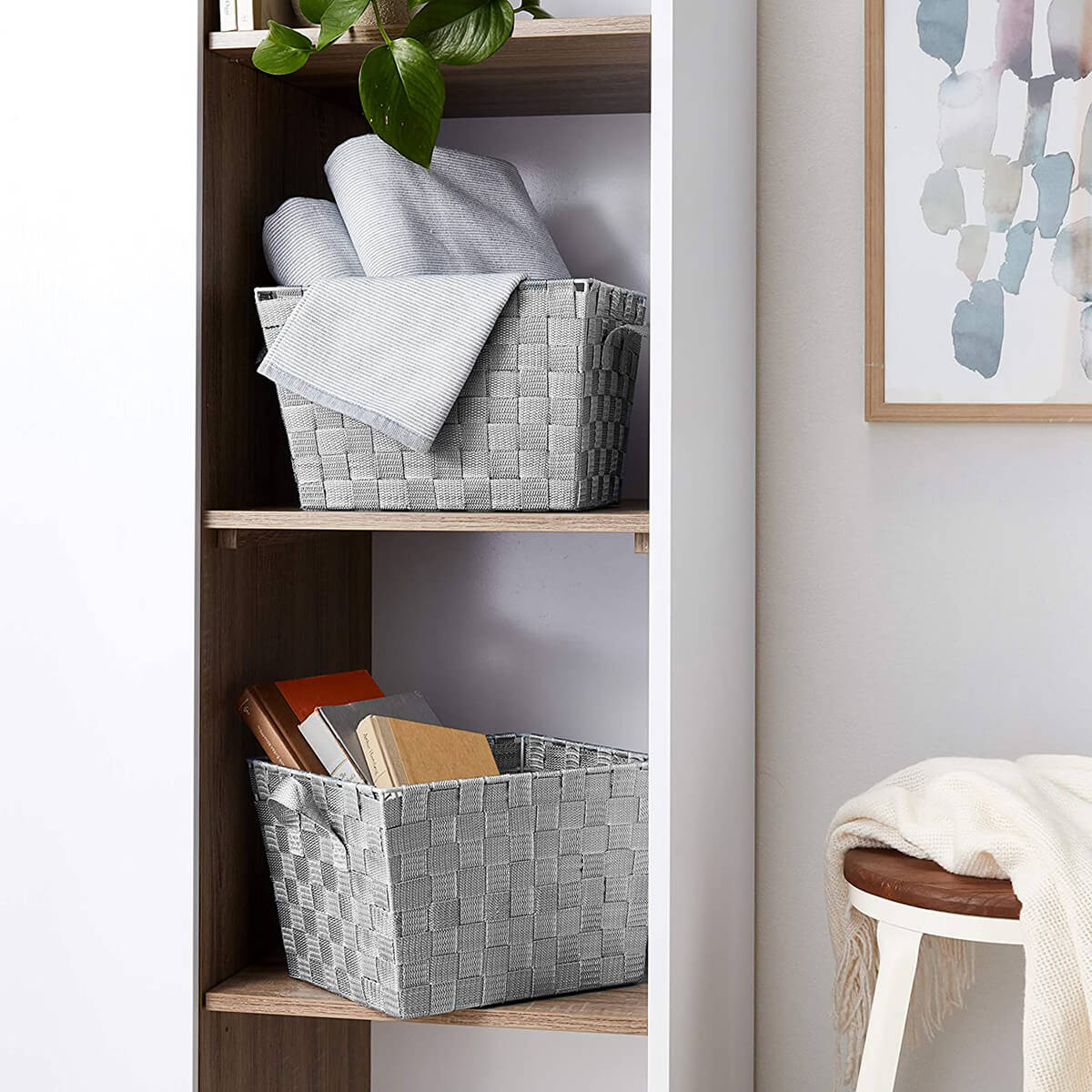 Sleek Woven Storage Organizer with Handles