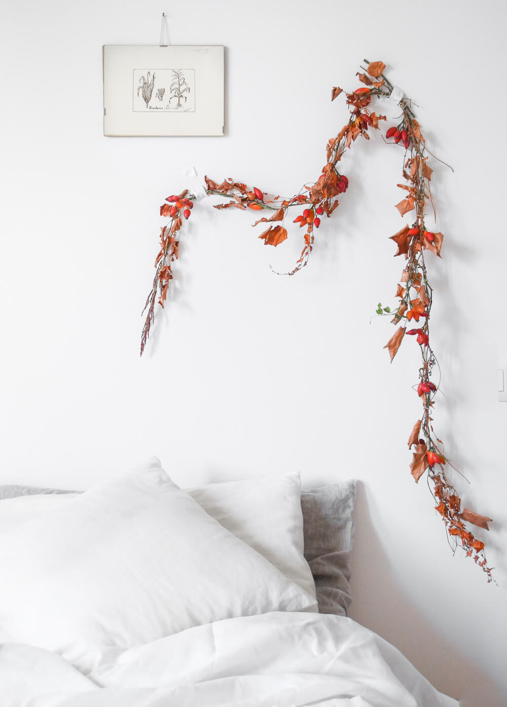 Bittersweet and Burnt Orange Fall Colored Flower Garland