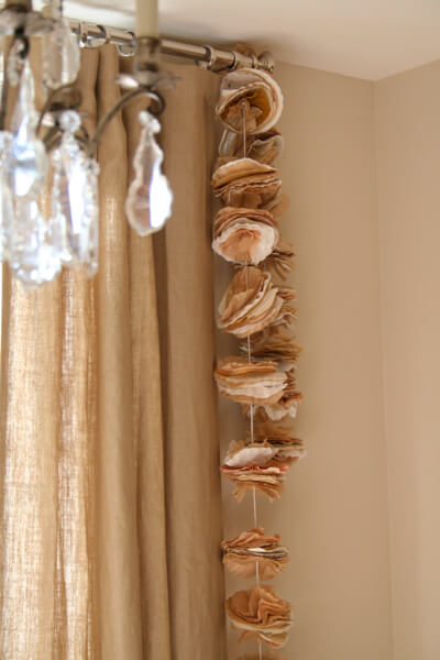 Ombre Brown Tissue Paper Dainty Layered Flower Garland