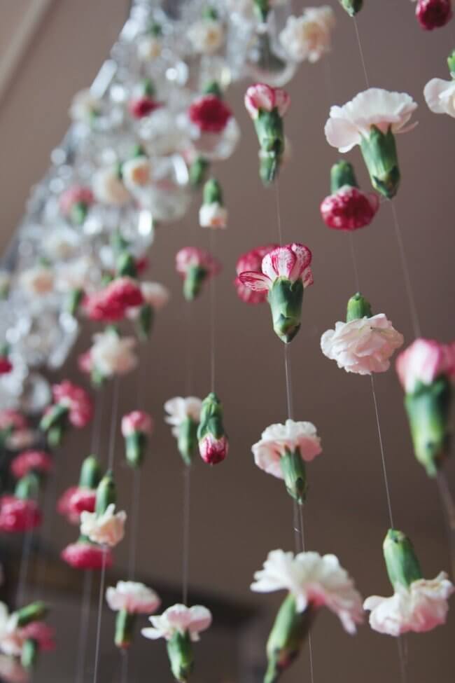 Magical Carnation Creation White and Pink Flower Garland Extravaganza