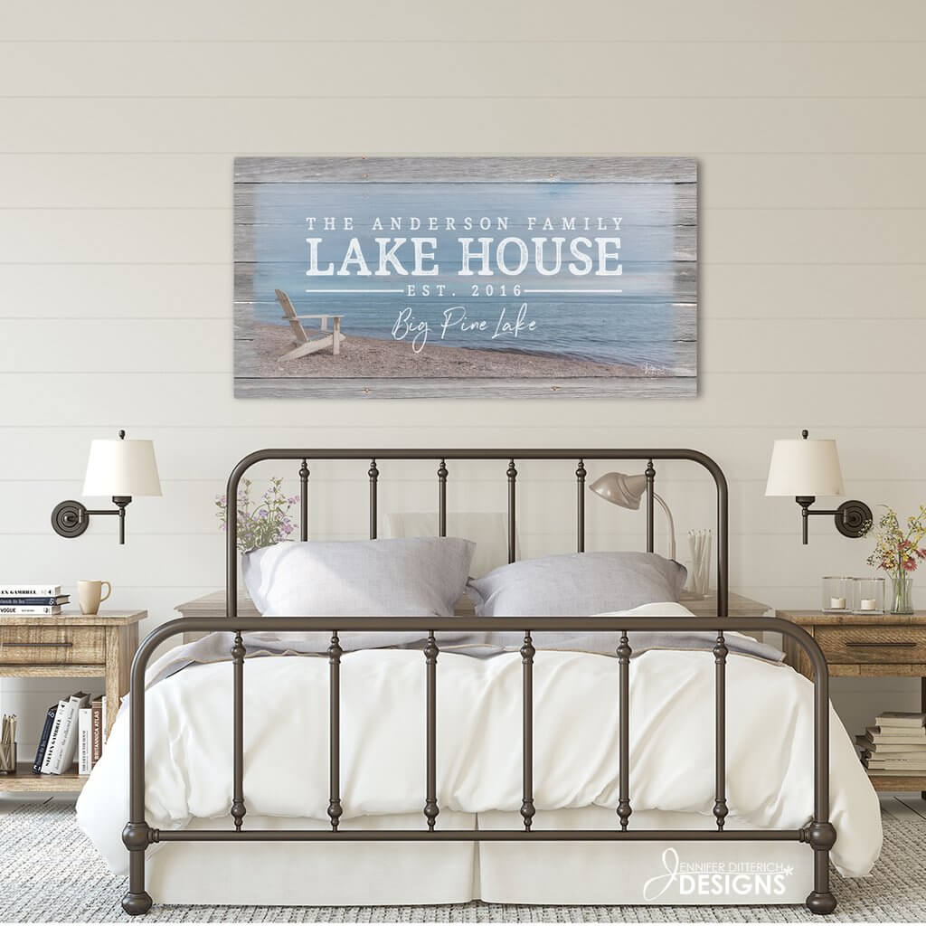 Reclaimed Wood Family Lake House Sign