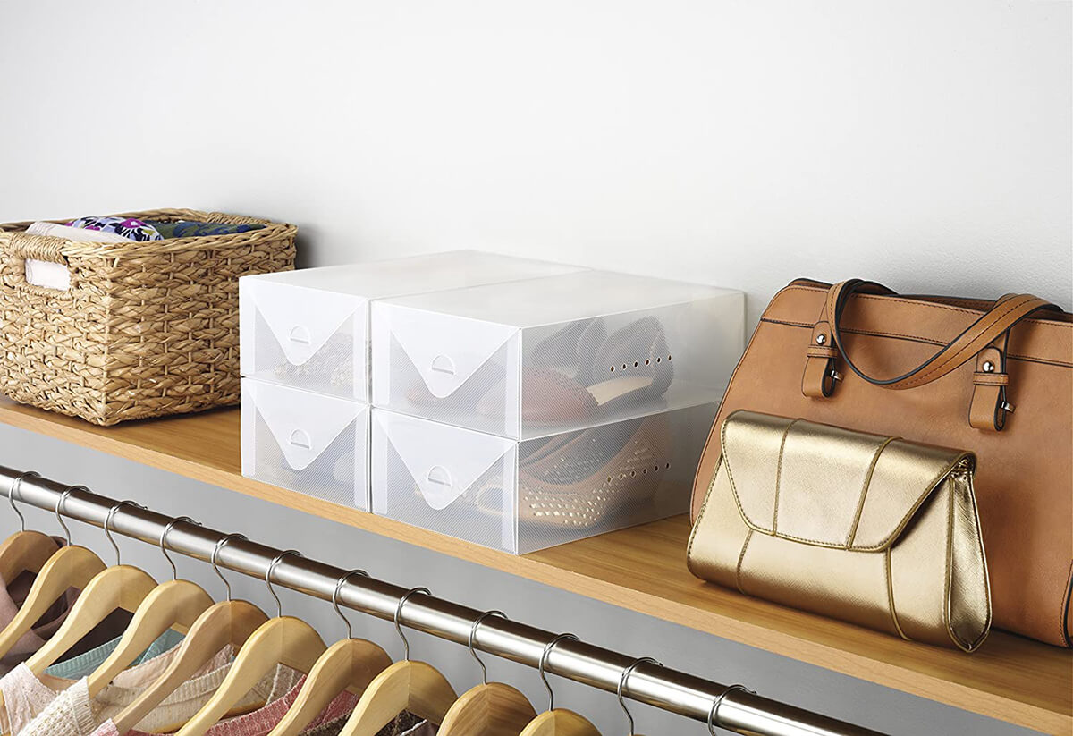 Clear Stackable Shoe Storage Boxes