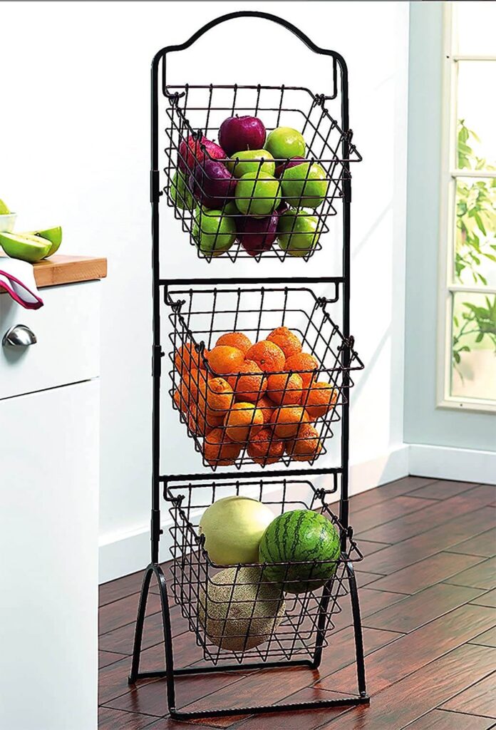 Gourmet Basics 3Tier Metal Market Basket Stand — Homebnc