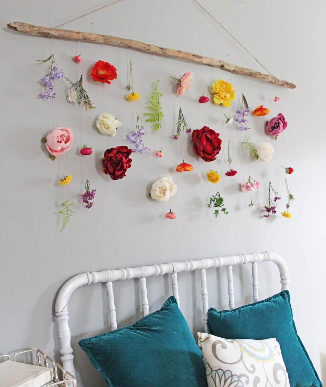 Rustic Bohemian Hippie Branch and Flower Power Garland