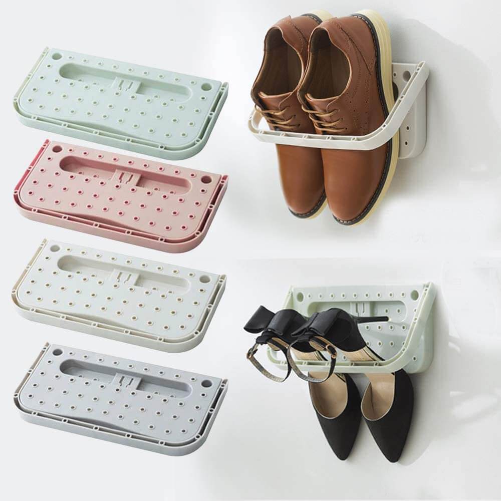 Plastic Wall-Mounted Fold-Out Shoe Racks