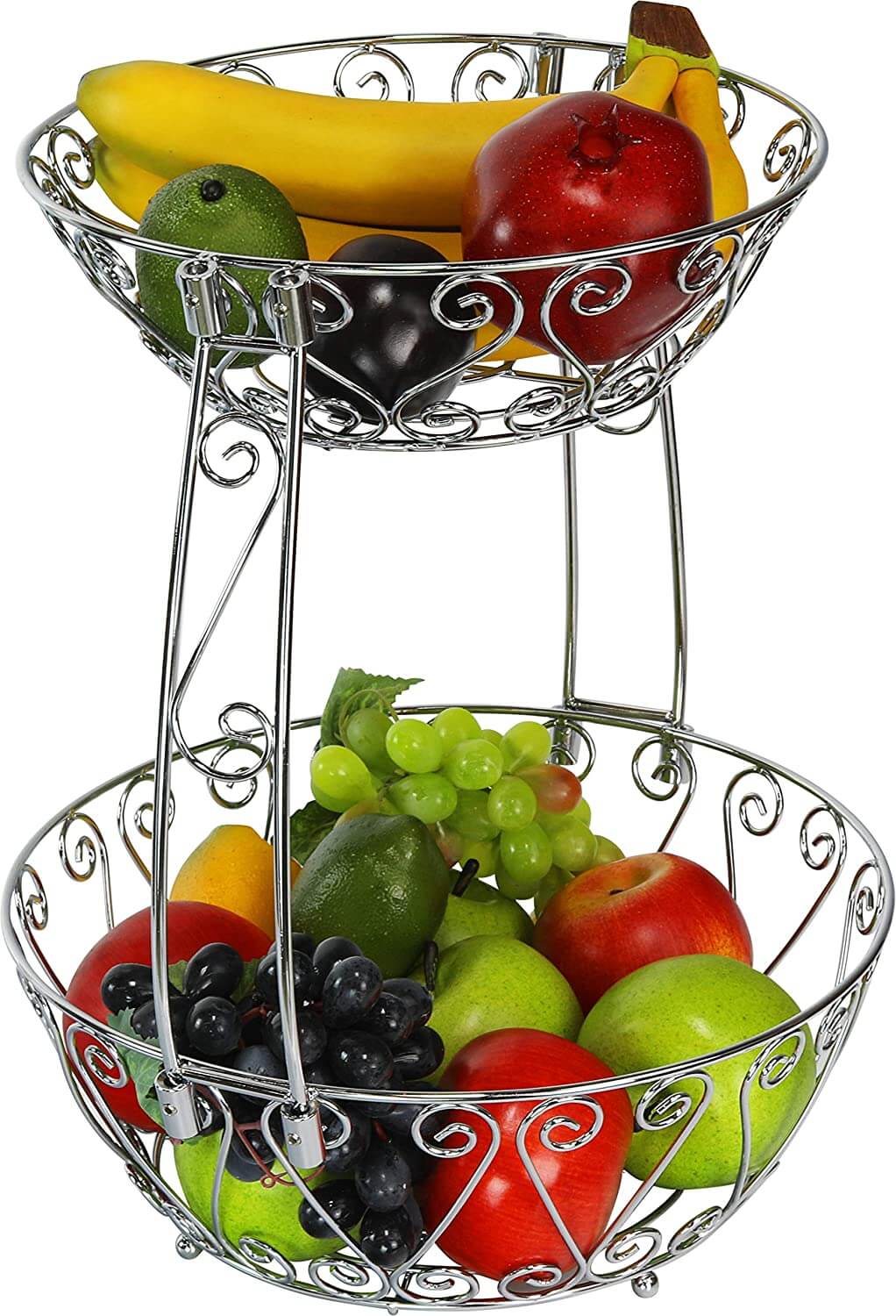 2-Tier Countertop Fruit Basket in Chrome